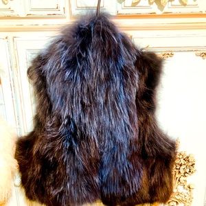 Authentic blue fox fur vest